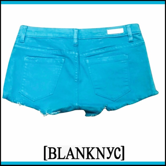 BLANKNYC TURQUOISE CUT- OFF SHORTS 25 - Picture 3 of 11